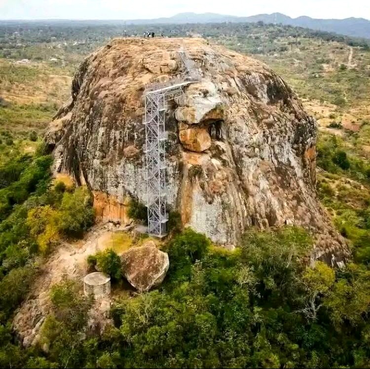 Aerial view of Nzambani Rock